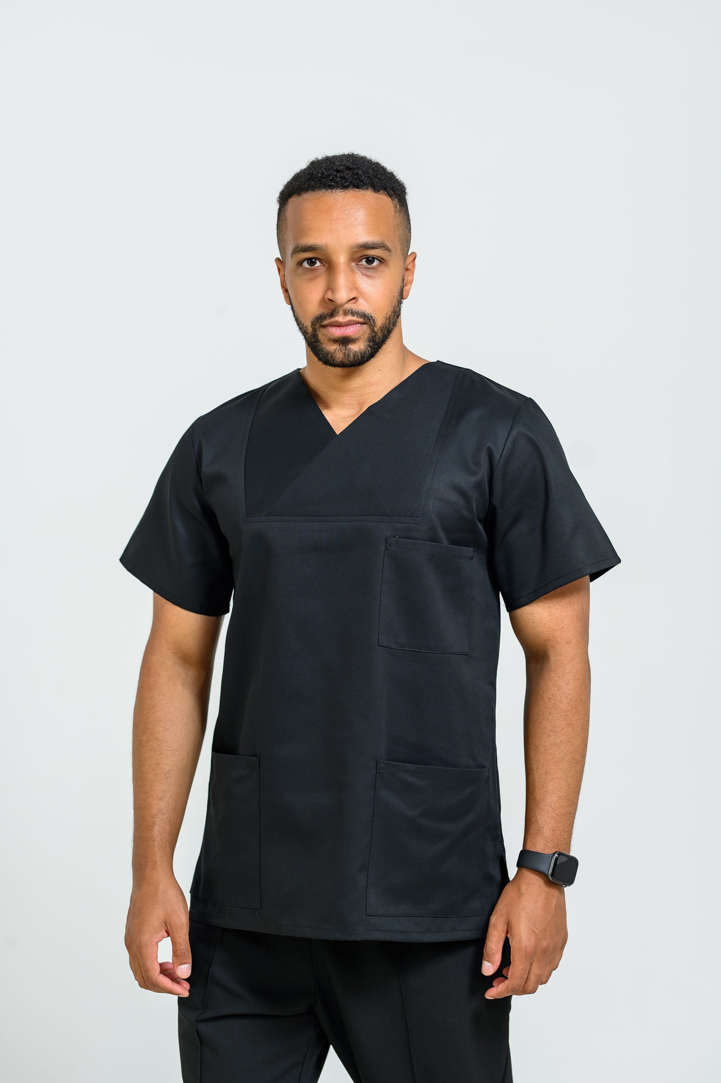 Bluza Medicala Vico Barbati - Negru - vedere frontala - Akitex