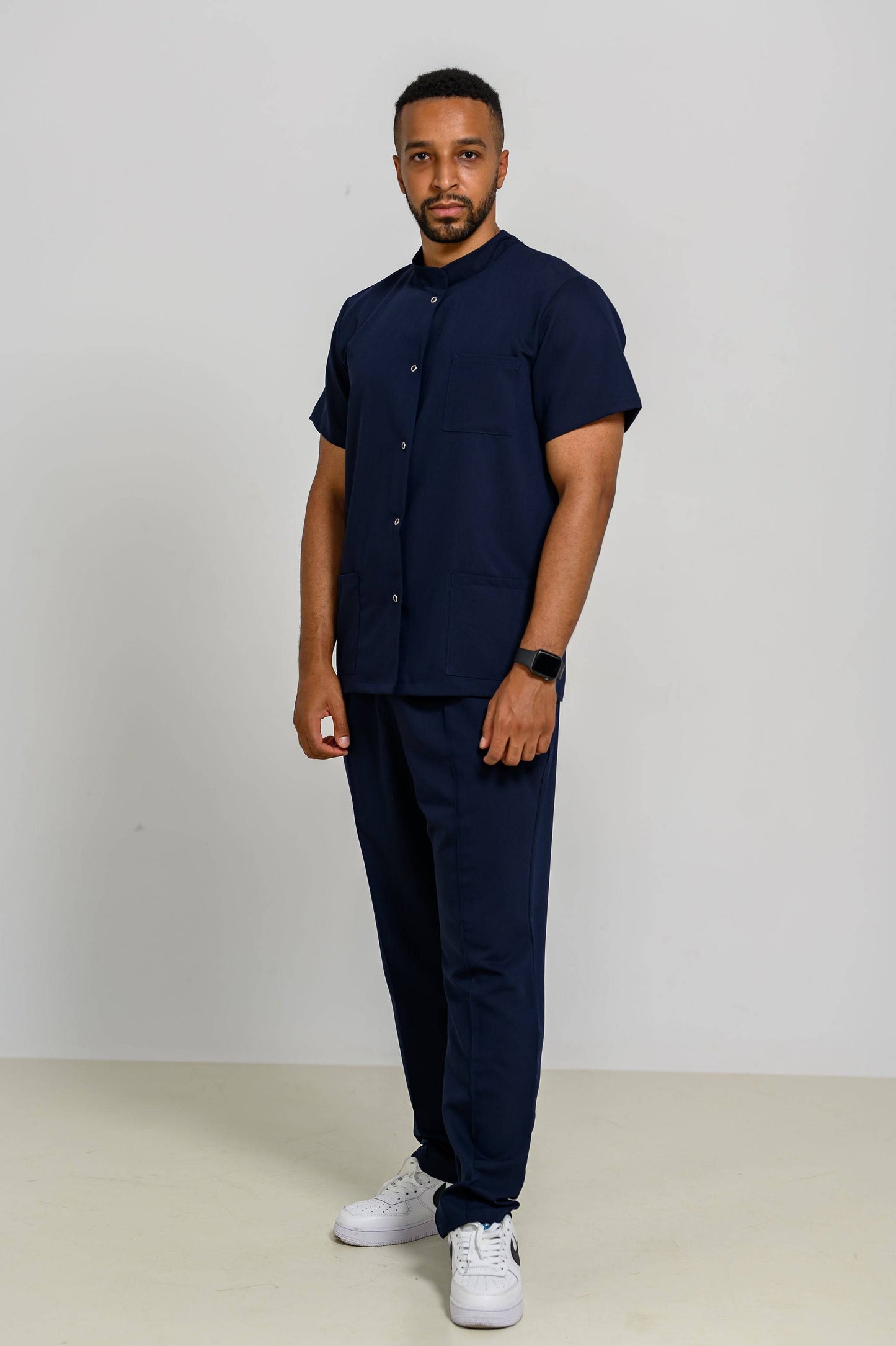 Halat Medical Jack - Navy - vedere totala - material elastic - Akitex