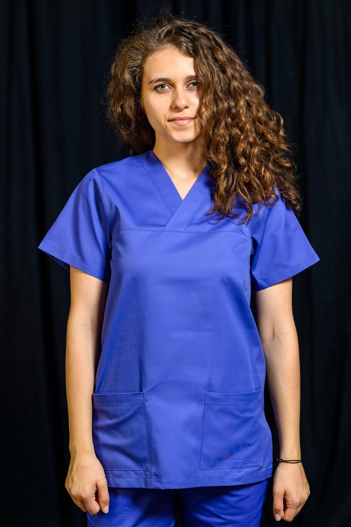 Bluza Medicala Frieda Femei- Mov - vedere frontala - Akitex 