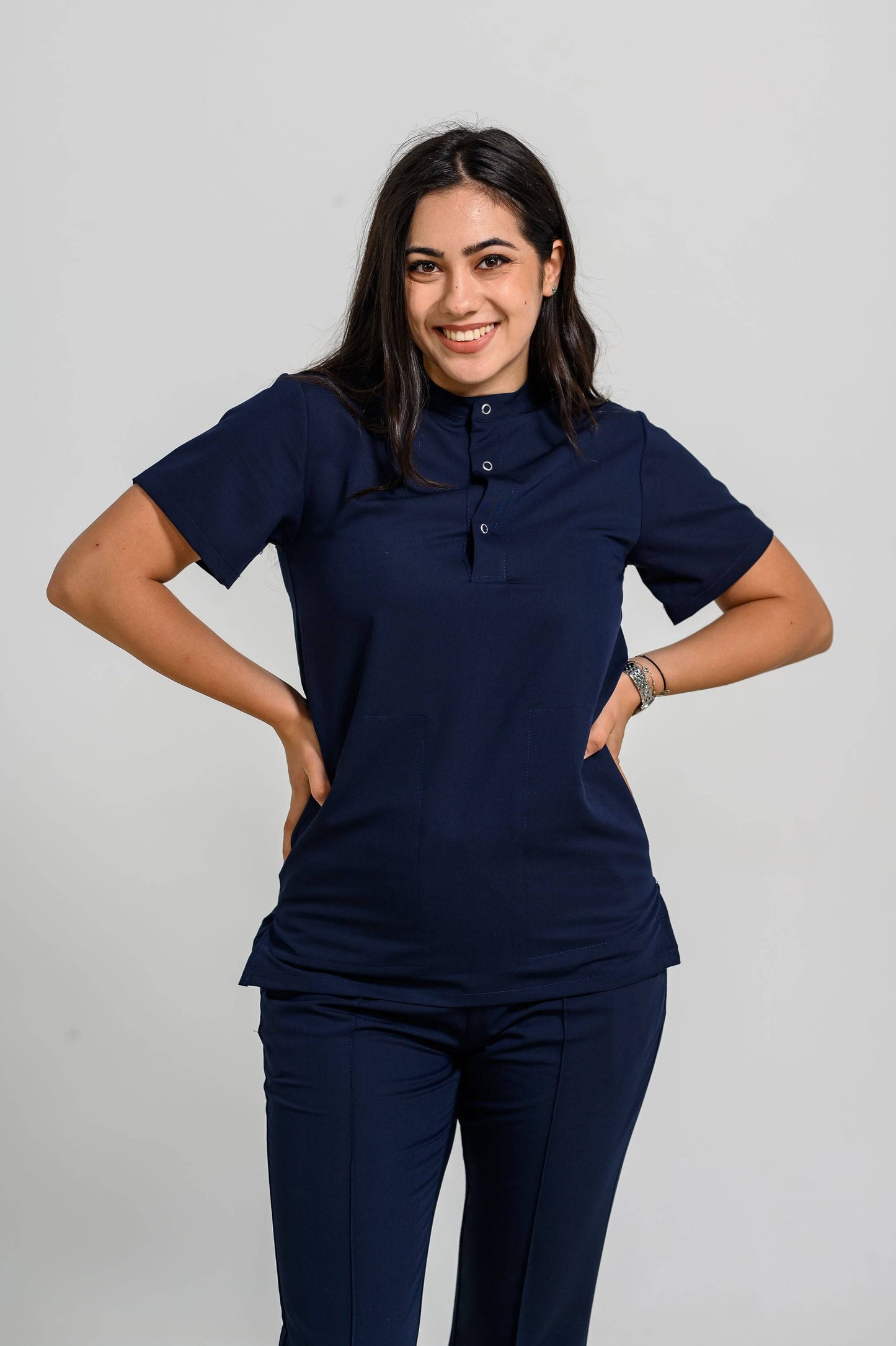 Bluza Medicala Valuca - Navy - vedere frontala - Akitex 