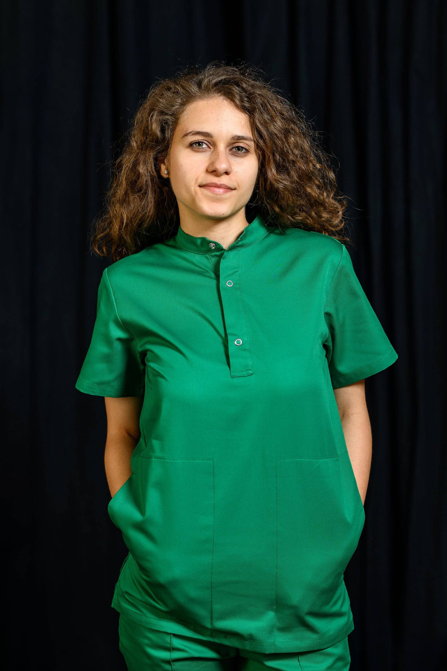 Bluza Medicala Valuca - Verde - vedere frontala - Akitex 